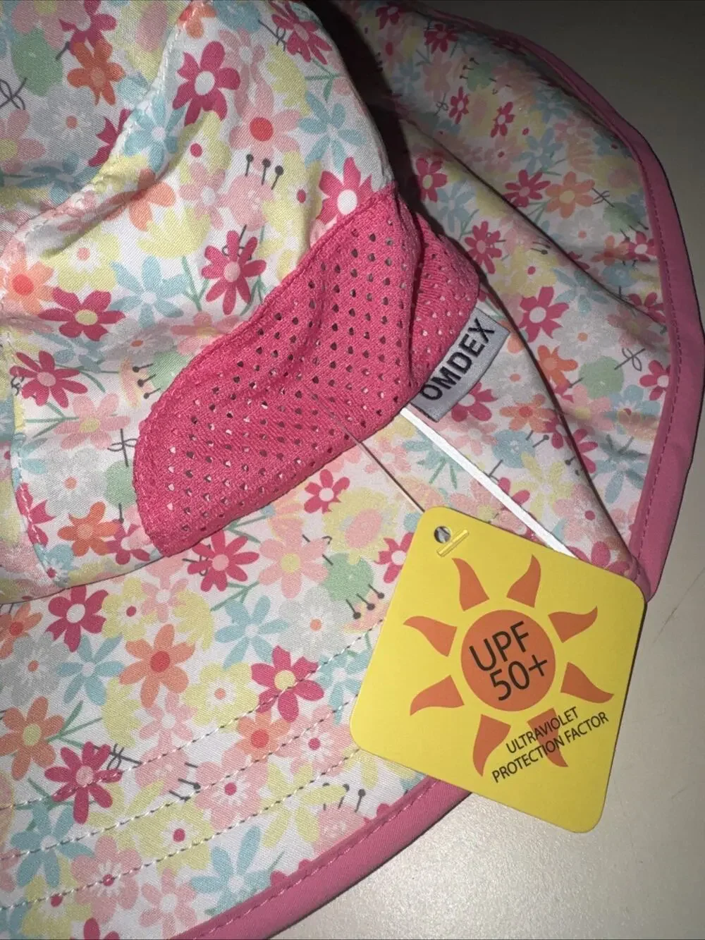 OMDEX Kids Bucket Hat Adjustable Floral Pink UPF 50+ NWT Size L Kids